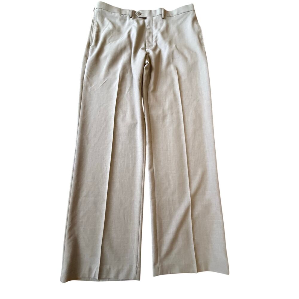 Hagga Mens Classic Fit Dress Slacks 38x32 Brown Formal Work Office Professional